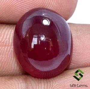 24.10 CTS Natural Ruby Oval Cabochon 17.7x14.7 mm Deep Reddish Shade Gemstone GF - Picture 1 of 7