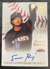 2001 01 Topps Golden Anniversary Erasmo Ramirez ￼Autograph Rookie Auto SSP GAA