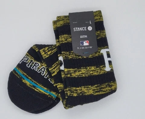 Stance Pittsburgh Pirates Twist Crew Socks Men's Large 9-13 Genuine MLB Product Cover
