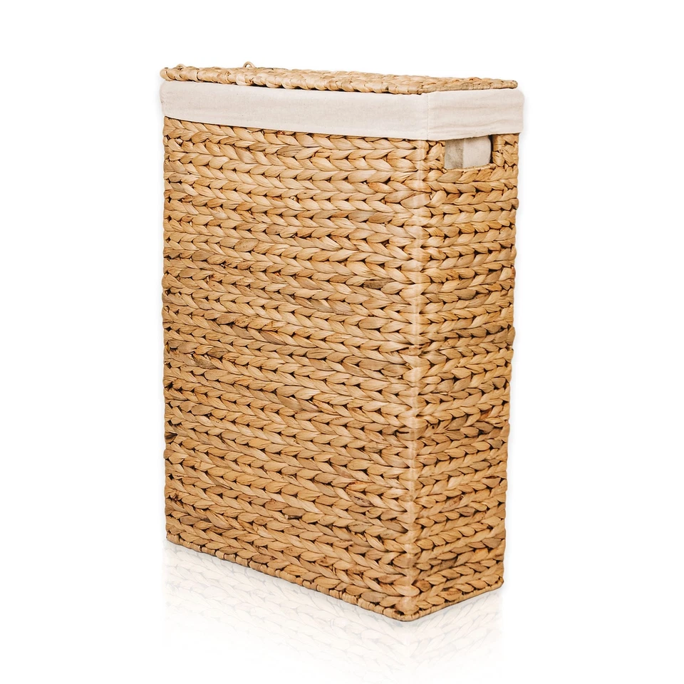 Wäschekorb schmal mit Deckel Nischenwäschekorb Wasserhyazinthe - Bild 1 von 1