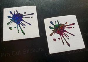 Paint Splats Rainbow Glitter Sparkle Bedroom Wall Art Car Stickers Decal Graphic - Picture 1 of 2