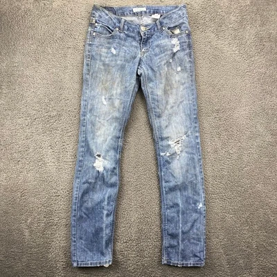 Pantalones de mezclilla para mujer Paris Blues talla 7 desgastados rasgados lavado claro informales Foto 1 de 4