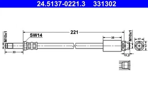 AT BRAKE CALIPER/ REAR HOSE FITS: BMW 3 TOURING 325 I/318 D/318 I/316 D/320 I - Picture 1 of 3