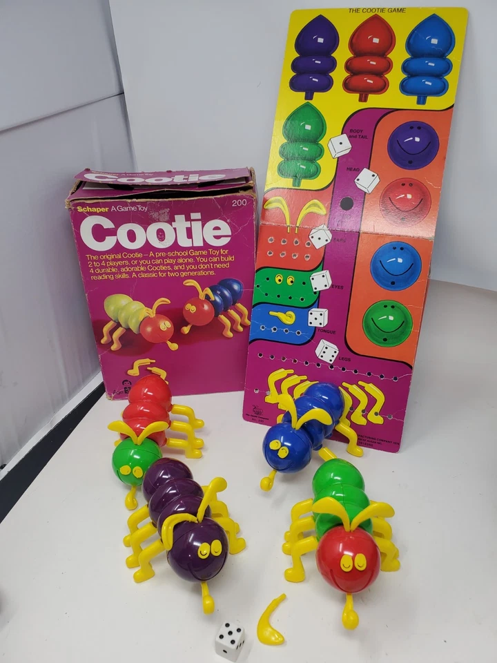 Juego de juguetes Schaper Cootie vintage años 70 con caja y tablero clásico para niños Foto 1 de 4
