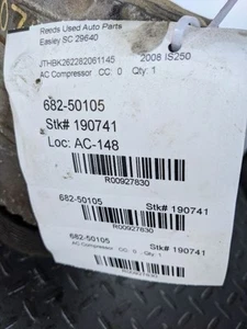 AC Compressor Convertible Fits 06-15 LEXUS IS250 927830 - Picture 1 of 12