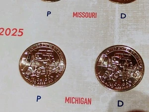2018-2025 Michigan! 54 Coins P&D Mint UNC Innovation Dollar Set + Whitman Folder - Picture 1 of 22