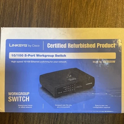 Cisco Linksys 10/100 5-Port Workgroup Switch EZXS55W Open Box - Image 1 of 3
