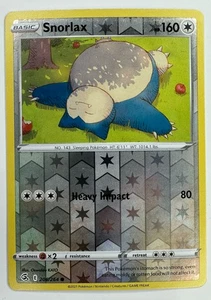 Pokémon Snorlax #206 2021 holograma inverso Fusion Strike casi nuevo - Imagen 1 de 2
