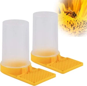 2 Pack Beehive Beekeeping Water Dispenser Bee Drinking White and Yellow  - Picture 1 of 6