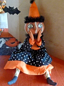 Eek! Kürbiskopf Halloween weibliche Puppe 28 Zoll, Joe Spencer gesammelte Traditionen - Bild 1 von 10