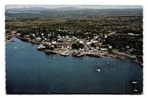 Vintage Port Clyde Maine Aerial View Postcard by Eastern Illustrating - Picture 1 of 2