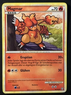 Pokemon Magmar 42/102 HG&SS Triumph Uncommon DE NM-Mint - Bild 1 von 2