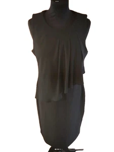 NWT Size12 Dress by Peacocks backslit sleeveless chiffon look across chest Black - Picture 1 of 6
