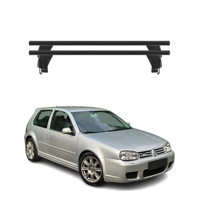 Barras transversales de techo superiores para VW Golf MK4 1998-2006 hatchback 2 piezas aluminio negro Foto 1 de 4