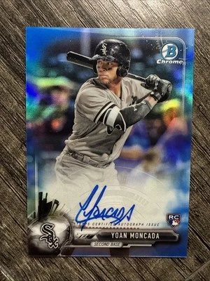 Bowman Chrome Blue Refractor Yoan Moncada 2017 automático RC/150 White Sox autógrafo Foto 1 de 2