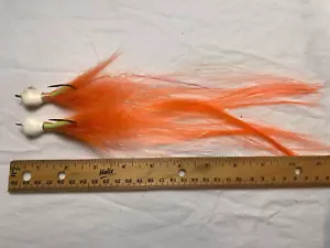 2 (1 ounce) hand tied bucktail  jigs, pike, muskie, striper.   xstrong 5/0 hook - Picture 1 of 7