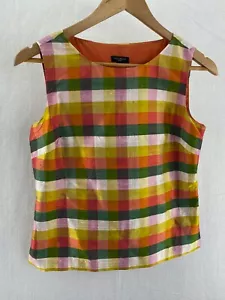 Talbots 6P Top Sleeveless 100% Silk Lined Multicolor EUC (W4682-M8) - Picture 1 of 11