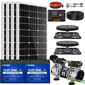 24V 300W Solar Powered Pond Aerator Aeration Pump 100 Weighted Tubing for 1 Acre - Picture 1 of 18