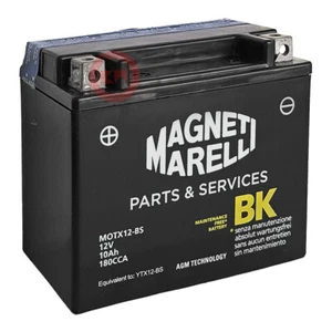 BATTERIA MAGNETI MARELLI YTX12-BS AGM 10AH TRIUMPH Street Twin 900 2016-2021 - Picture 1 of 4