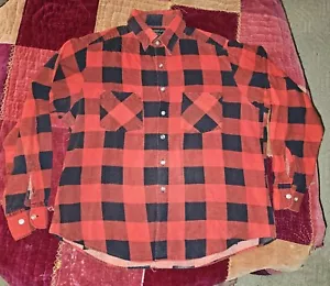 Hunter’s Lane - Camisa de franela a cuadros roja vintage - Manga larga - Para hombre talla L - Imagen 1 de 17