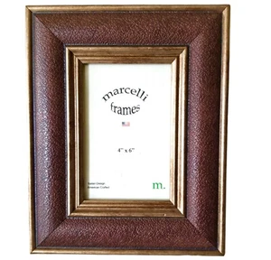 VERY ELEGANT ~ MARCELLI 4" x 6" DARK BROWN ITALIAN PICTURE FRAME ~ ITALY - Picture 1 of 2