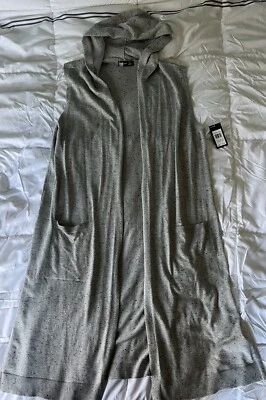 Cárdigan Suéter Largo con Capucha Verve Ami Gris Talla Grande Mujer Nuevo Con Etiquetas Foto 1 de 4