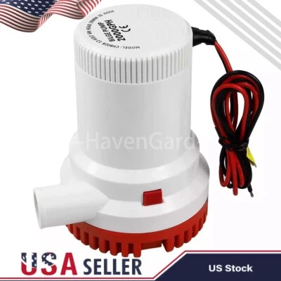 2000GPH Bilge Boat Marine Water Pump 12V Submersible Plumbing Electric Pumps - Image 1 of 4