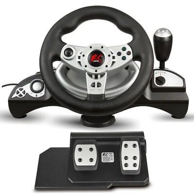 Gaming Steering Wheel Racing 8in1 PC PS3 PS4 xBox One Laptop Android Gearbox UK - Image 1 of 4