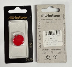 Dill Buttons ~ (1598) - 11/16" -Shank Apple Red ~ 1 ct NEW STOCK - Picture 1 of 1