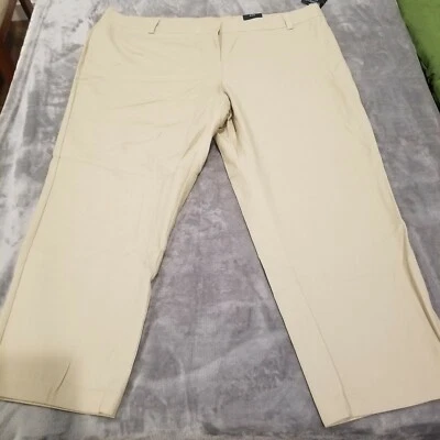 Pantalón recto Avenue Petite para mujer tiro medio talla 20 algodón blanco nuevo Foto 1 de 4