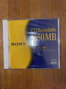 Sony CD-R CD Recordable 650MB 74min Compact Disc CDQ-74CN Sealed - Picture 1 of 2