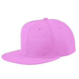 Snapback Hat for Men and Women Flat Brim Baseball Cap Solid Color Wholesale Lot - Picture 1 of 27