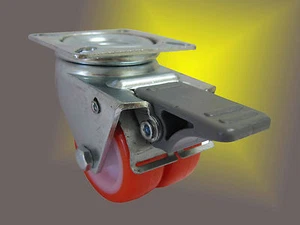 Schwerlast PU Rolle ø36mm mit Bauhöhe 54mm und Tragkraft von130Kg Doppelrolle - Picture 1 of 4