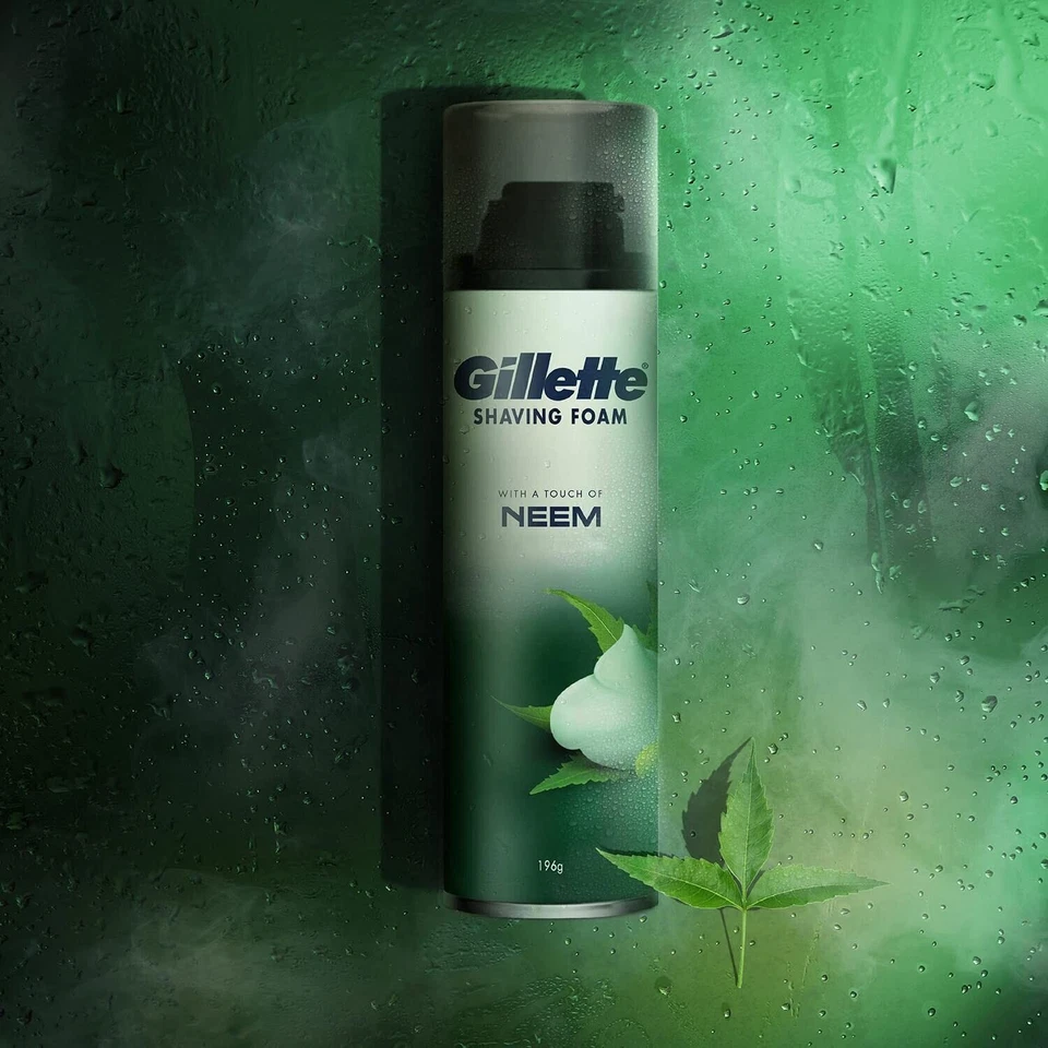 Gillette Pre Shave Neem Espuma para CREMA DE AFEITAR 196 gm Foto 1 de 4