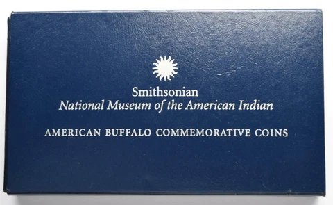 2001 P & D American Buffalo Two Comm Silver Dollar Coins Box & COA Cover