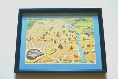 Mid-century illustrated map of Florence Italy (Firenze) by S. Calvino, 1957. - Image 1 of 4