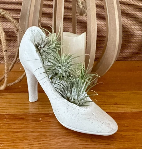 Cement Planter, White High heeled Shoe Air Plant Holder, Concrete planter, Moder Cover