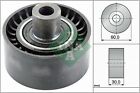 INA V-Belt Deflection Pulley for Peugeot 206 HDi 1.4 Sep 2005 to Sep 2009