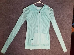 Suéter Athleta Sunscape Cremallera Completa Tejido Cárdigan Sudadera con Capucha en Espuma de Mar Talla XS A4 - Imagen 1 de 6