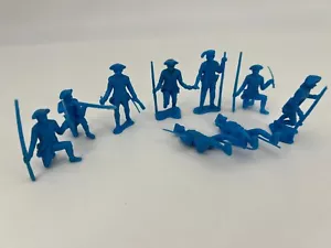 Vintage MPC Plastic Blue Colonial Soldiers Various Poses Lot of 9 - Picture 1 of 7