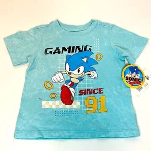 Sonic the Hedgehog Toddler Boys' Blue Short Sleeve Graphic T-Shirt Size 12M NEW! - Picture 1 of 6