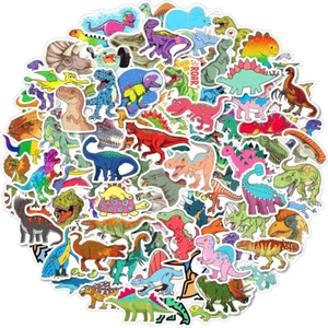 Dinosaur Stickers 100 Pcs Waterproof Vinyl Stickers for Water Bottles - Picture 1 of 7