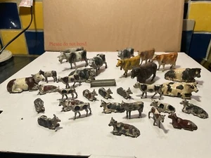 Lot of 31 Metal Farmyard Animals Cows , Bulls caves Britains JoHillCo Timpo etc - Picture 1 of 8