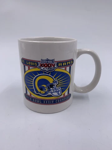 Vintage St. Louis Rams Super Bowl XXXIV 2000 Champions Ceramic Mug - White Cover