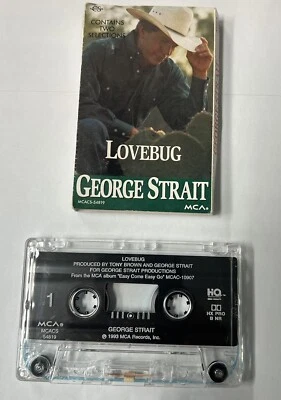 Rare George Strait  Lovebug / Just Look at Me Cassette Single Foto 1 de 4