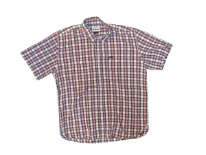 Barbour Orange And Blue Plaid Button Down Collared Polo Shirt. Size XL - Picture 1 of 4