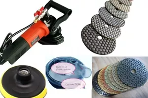 wet polisher grinder 5-7" granite marble quartz travertine stone buffer dustless - Picture 1 of 11