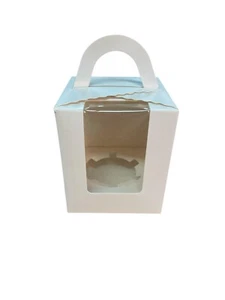 20 WEISSE EINZELNE CUPCAKE BOXEN GRIFFE, MUFFIN, FEE KUCHEN BOXEN, BADEBOMBEN SEIFEN - Bild 1 von 3