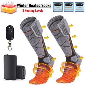 4000mAh Rechargeable Heated Socks for Men Women,Washable Electric Warming Socks