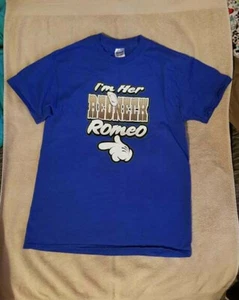Men's GLIDAN heavy cotton I'm HER REDNECK ROMEO Blue T-Shirt Sz Medium - Picture 1 of 4